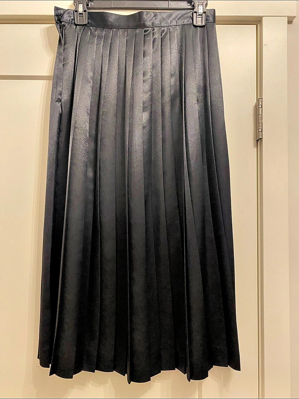 Wyndham Collection Pleated Maxi Skirt in Black Size 12 - Picture 3 of 7